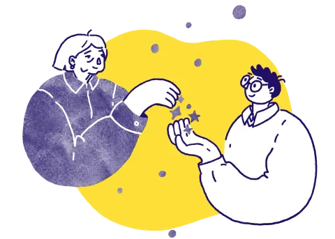 Two volunteers working together