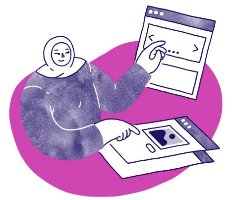 Illustrator working at a tablet
