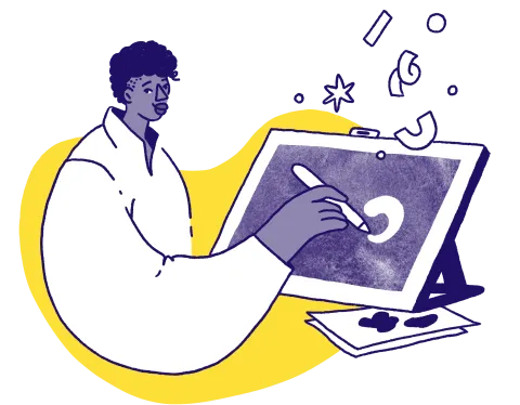 Person drawing a picture