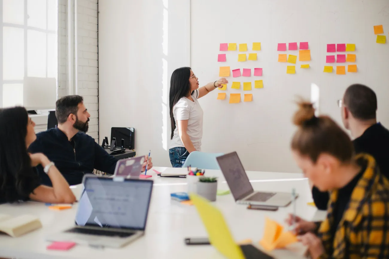 UX researcher leading a workshop