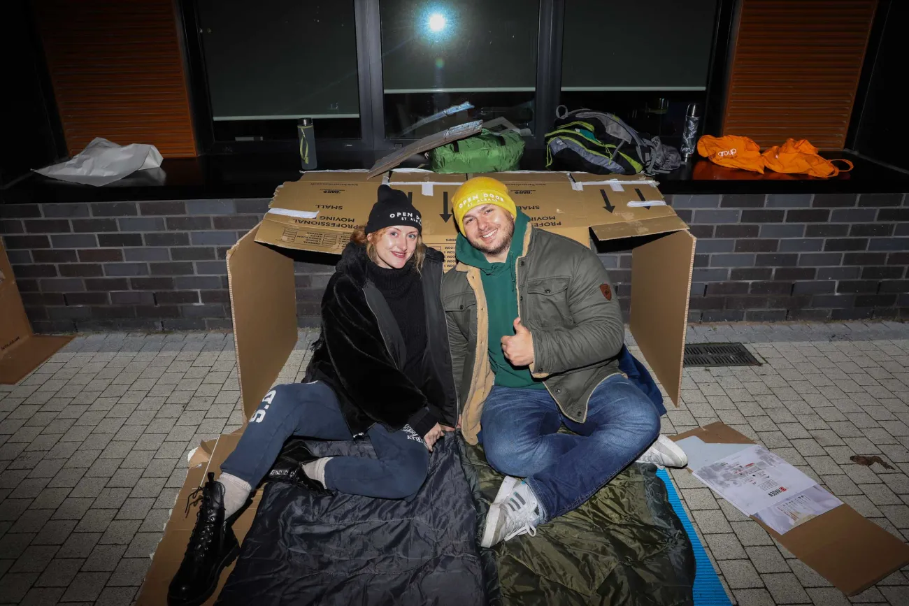 Open Door representatives in a street fundraising photoshoot