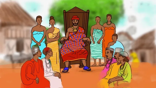 A Settle Stories illustration featuring a tribal chief's wedding by Olasumbo Wright