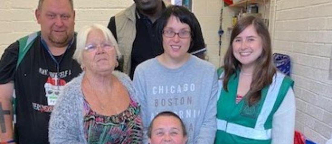 picture shows 5 volunteers from the Green Centre smiling.