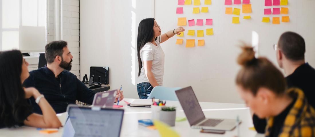 UX researcher leading a workshop