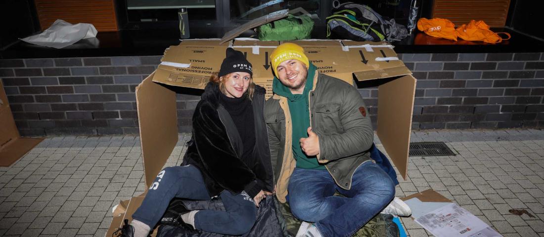 Open Door representatives in a street fundraising photoshoot