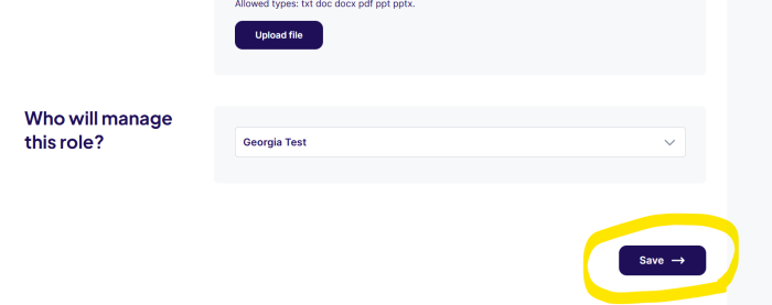 Screenshot showing save button