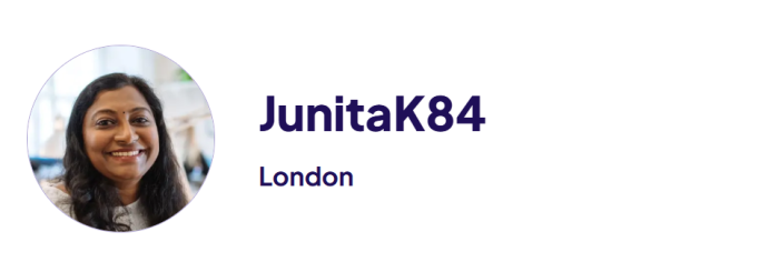 Header of Junita's profile 