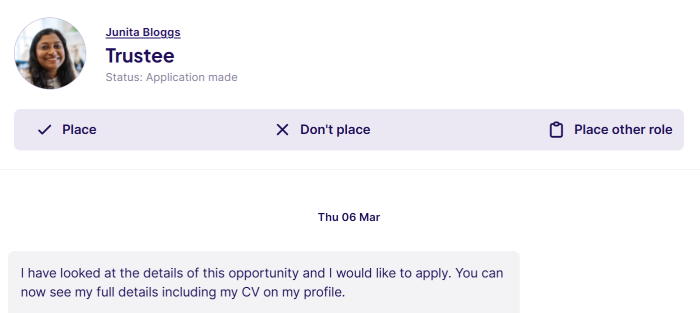 Placement buttons on a conversation