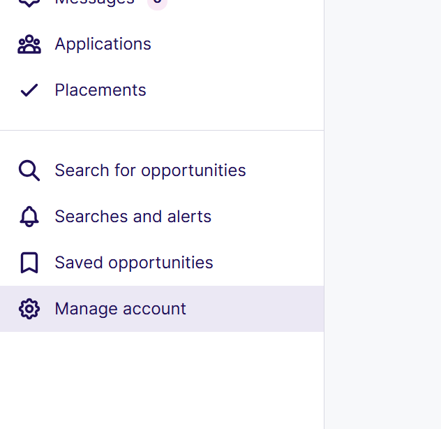 Screenshot showing manage account button